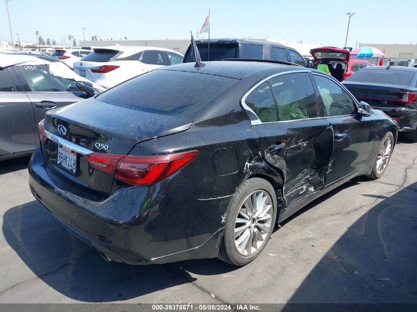 2021 Infiniti Q50 Luxe VIN: JN1EV7BP4MM700101 Lot: 39378571