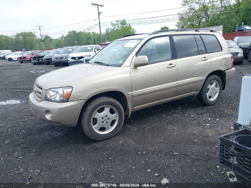 2007 Toyota Highlander Limited V6 VIN: JTEEP21A570208725 Lot: 39378749