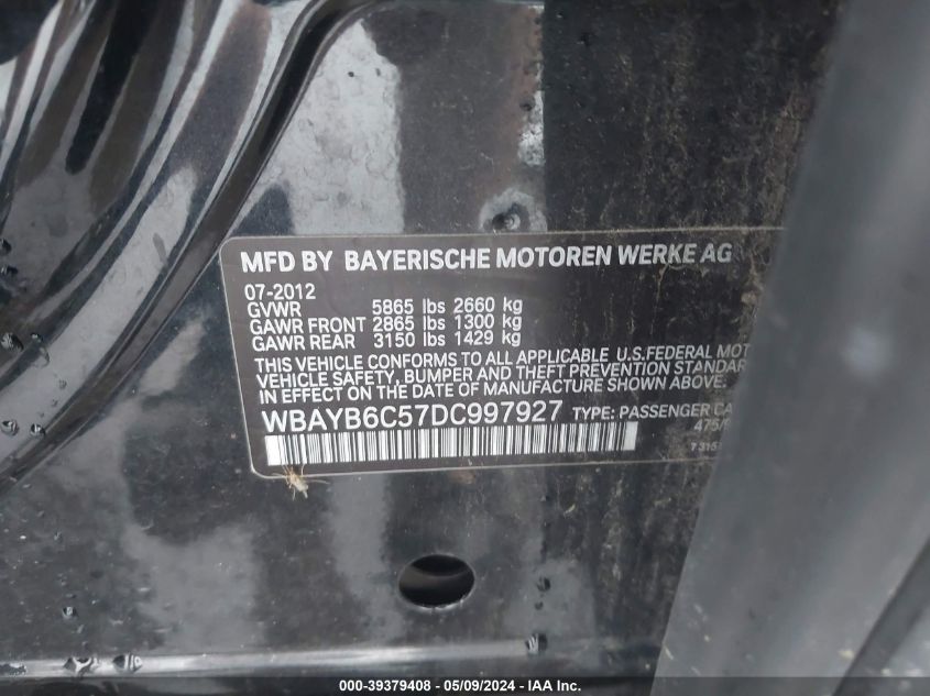 WBAYB6C57DC997927 2013 BMW 750I xDrive