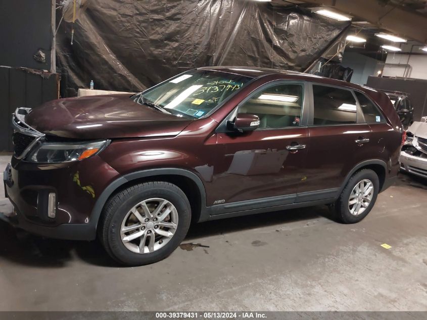 2015 Kia Sorento Lx VIN: 5XYKTCA61FG617494 Lot: 39379431