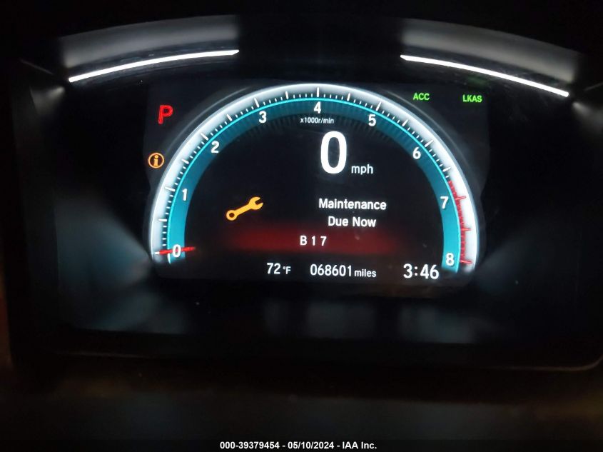 2019 Honda Civic Lx VIN: 19XFC2F60KE049282 Lot: 39379454