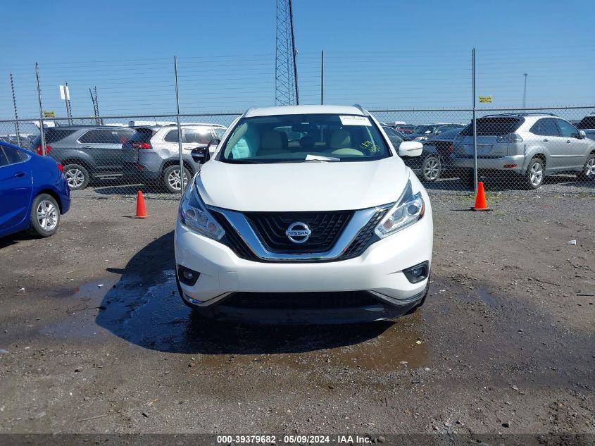 2015 Nissan Murano Sl VIN: 5N1AZ2MG5FN254808 Lot: 39379682