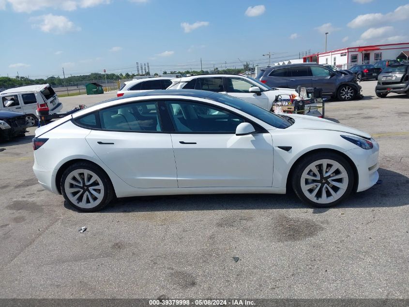 2022 Tesla Model 3 Long Range Dual Motor All-Wheel Drive VIN: 5YJ3E1EB4NF168487 Lot: 39379998