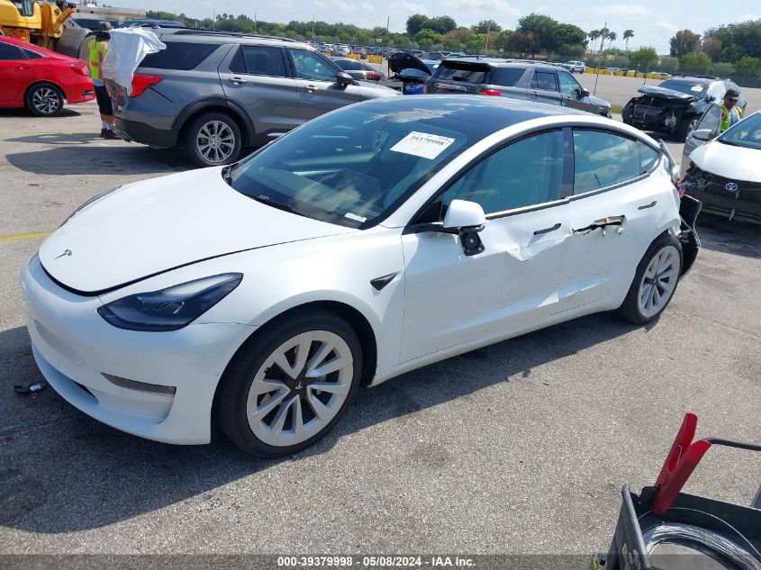 2022 Tesla Model 3 Long Range Dual Motor All-Wheel Drive VIN: 5YJ3E1EB4NF168487 Lot: 39379998