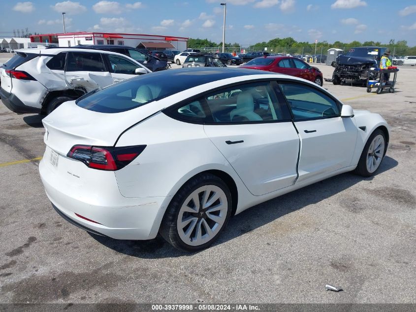 2022 Tesla Model 3 Long Range Dual Motor All-Wheel Drive VIN: 5YJ3E1EB4NF168487 Lot: 39379998