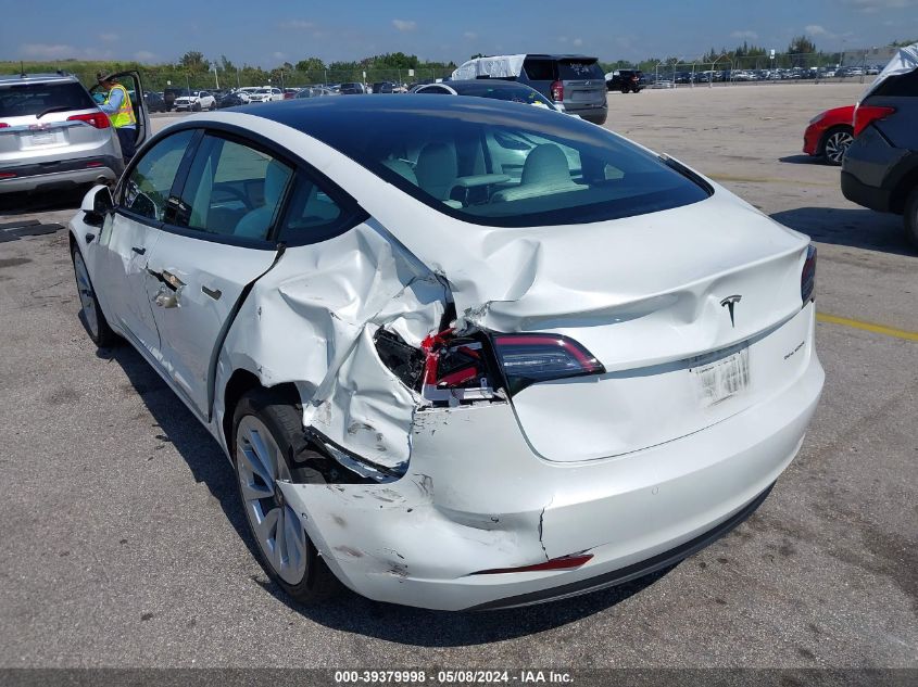 2022 Tesla Model 3 Long Range Dual Motor All-Wheel Drive VIN: 5YJ3E1EB4NF168487 Lot: 39379998