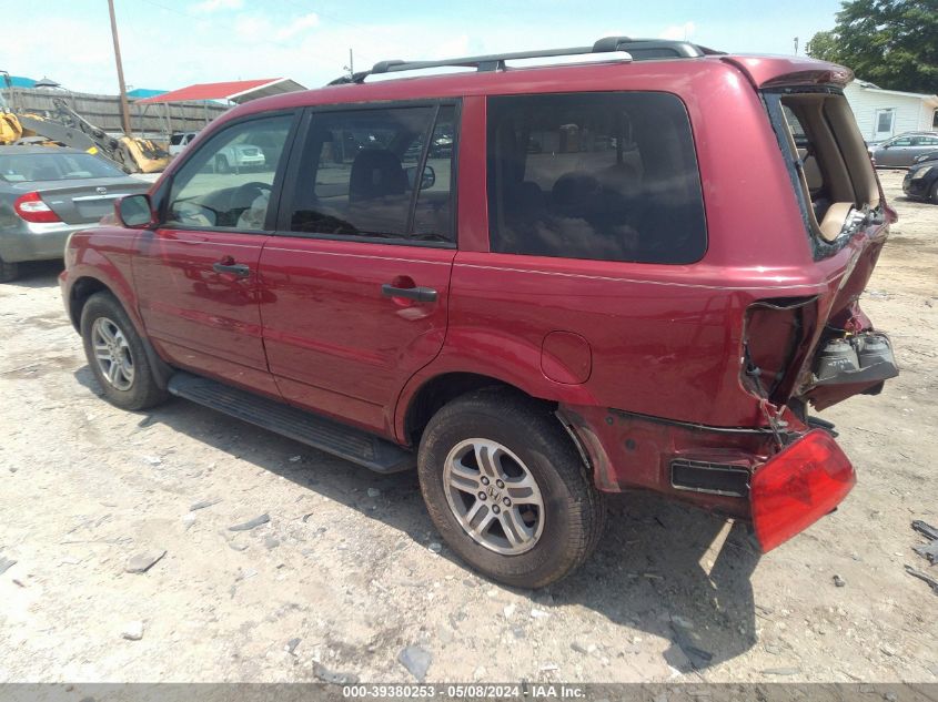 2005 Honda Pilot Ex VIN: 5FNYF18435B010593 Lot: 39380253