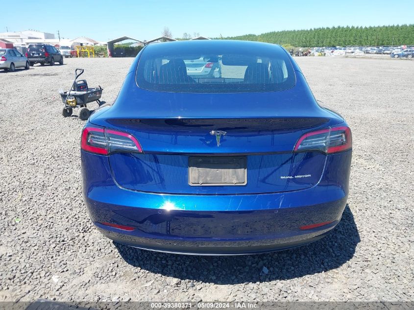 2020 Tesla Model 3 Long Range Dual Motor All-Wheel Drive VIN: 5YJ3E1EB5LF791016 Lot: 39380371