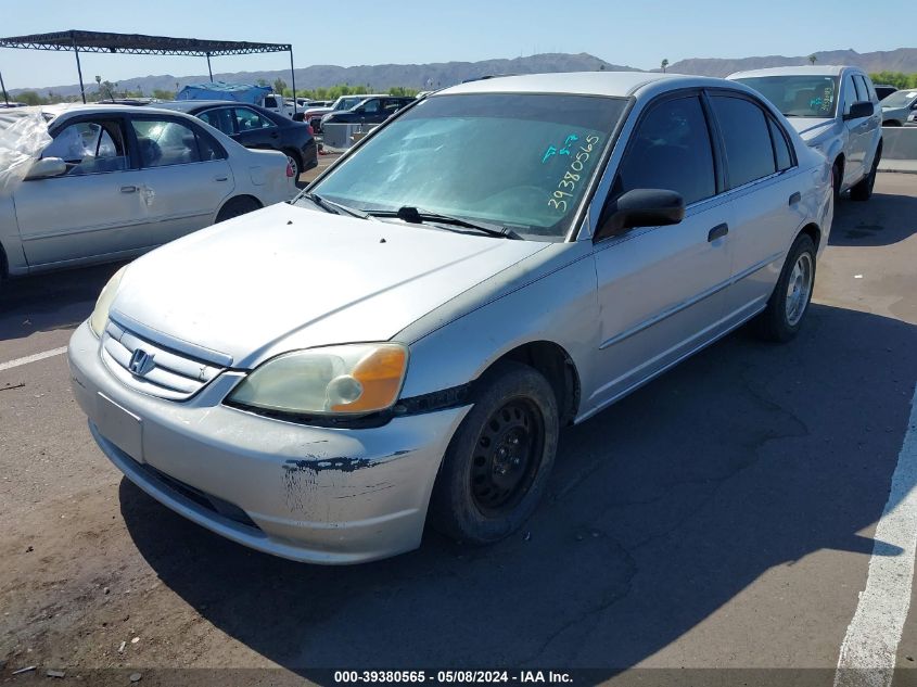 2001 Honda Civic Lx VIN: 1HGES16561L069978 Lot: 39380565