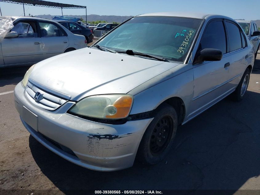 2001 Honda Civic Lx VIN: 1HGES16561L069978 Lot: 39380565