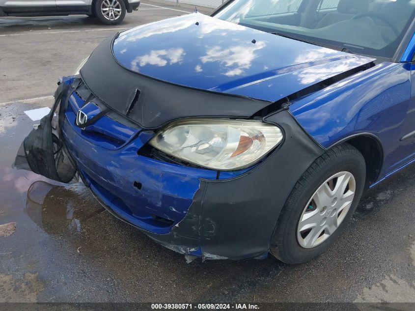 2004 Honda Civic Vp VIN: 2HGES16324H573444 Lot: 39380571