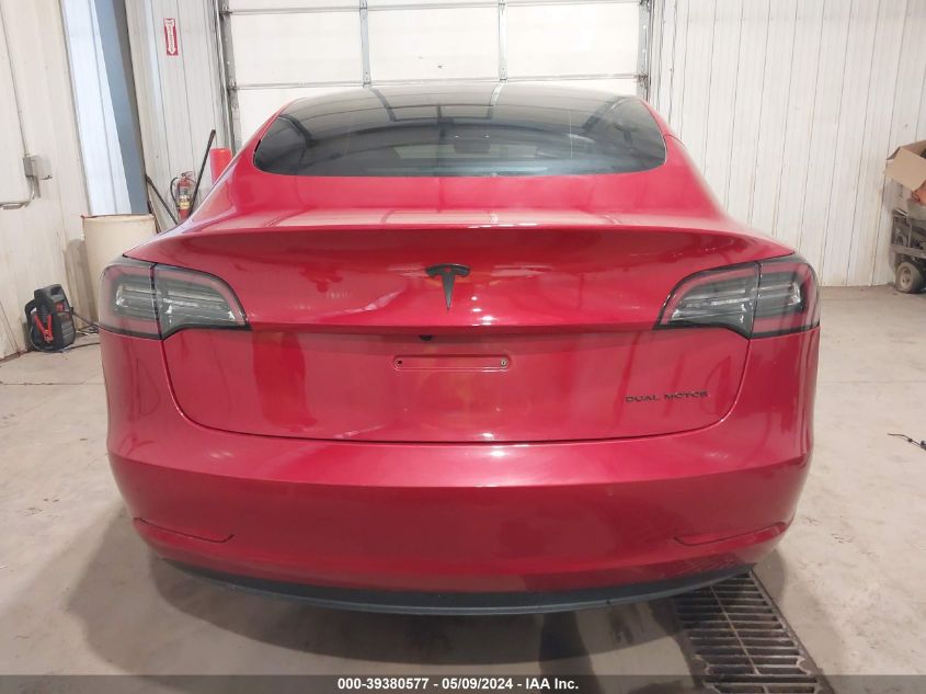 2021 Tesla Model 3 Long Range Dual Motor All-Wheel Drive VIN: 5YJ3E1EB3MF849481 Lot: 39380577