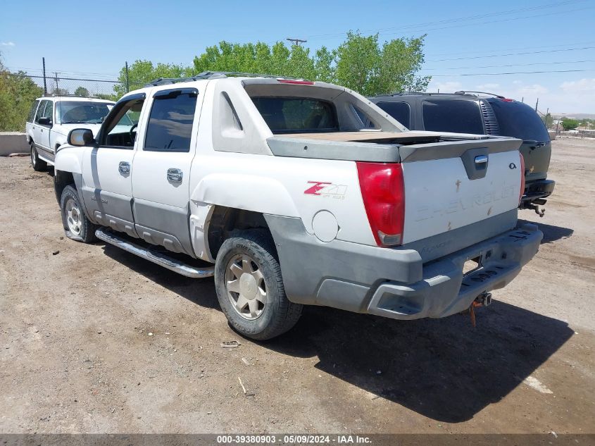 2002 Chevrolet Avalanche 1500 VIN: 3GNEC13T82G352953 Lot: 39380903