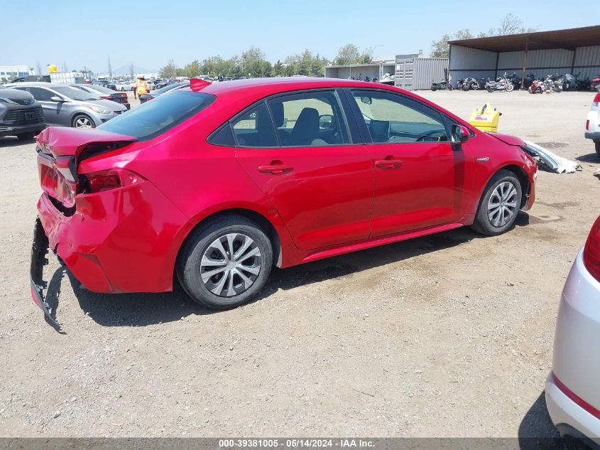 2020 Toyota Corolla Hybrid Le VIN: JTDEBRBE9LJ020727 Lot: 39381005