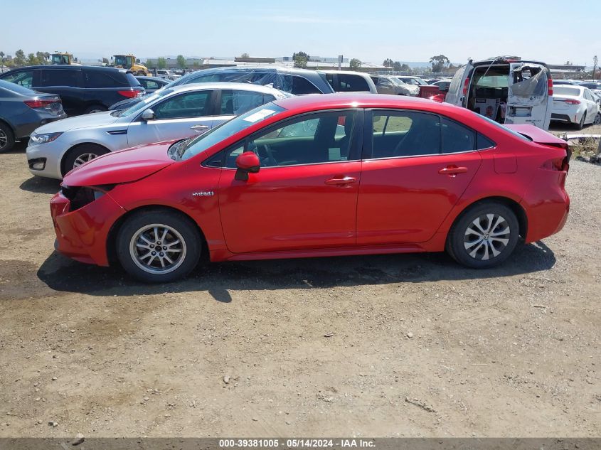 2020 Toyota Corolla Hybrid Le VIN: JTDEBRBE9LJ020727 Lot: 39381005