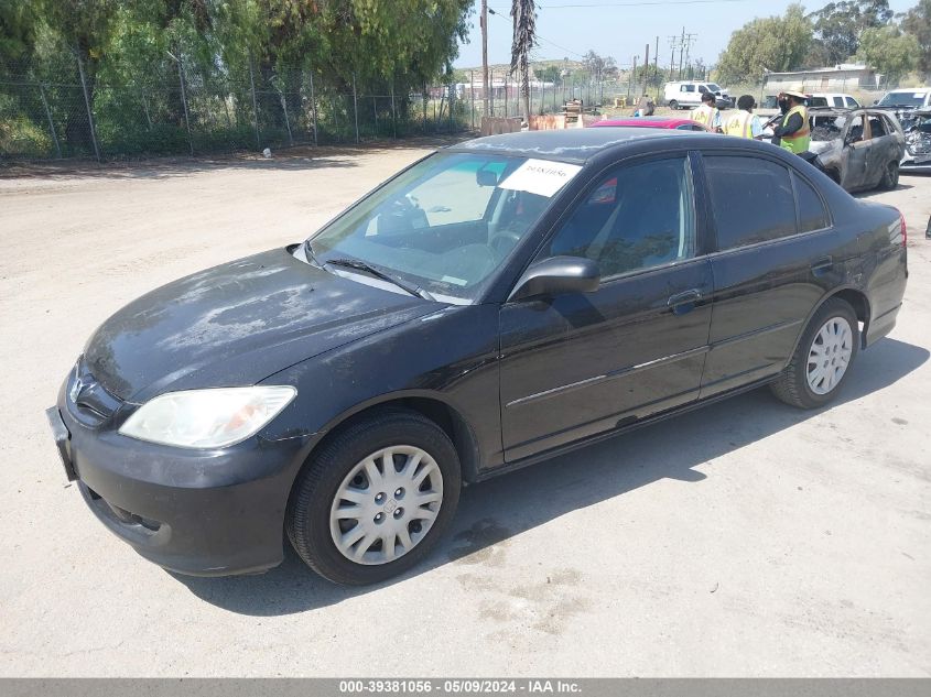 2004 Honda Civic Lx VIN: 2HGES16534H618263 Lot: 39381056