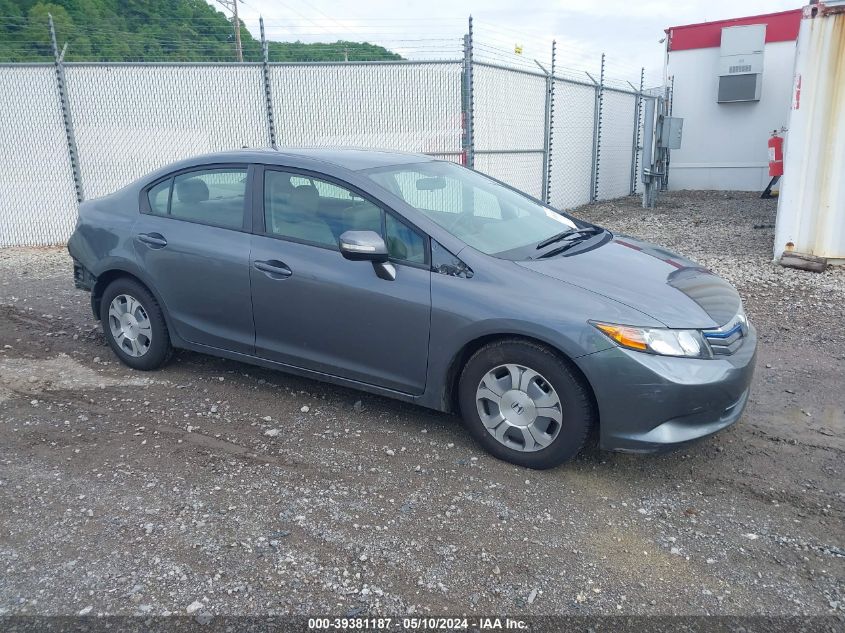 2012 Honda Civic Hybrid VIN: JHMFB4F37CS004664 Lot: 39381187