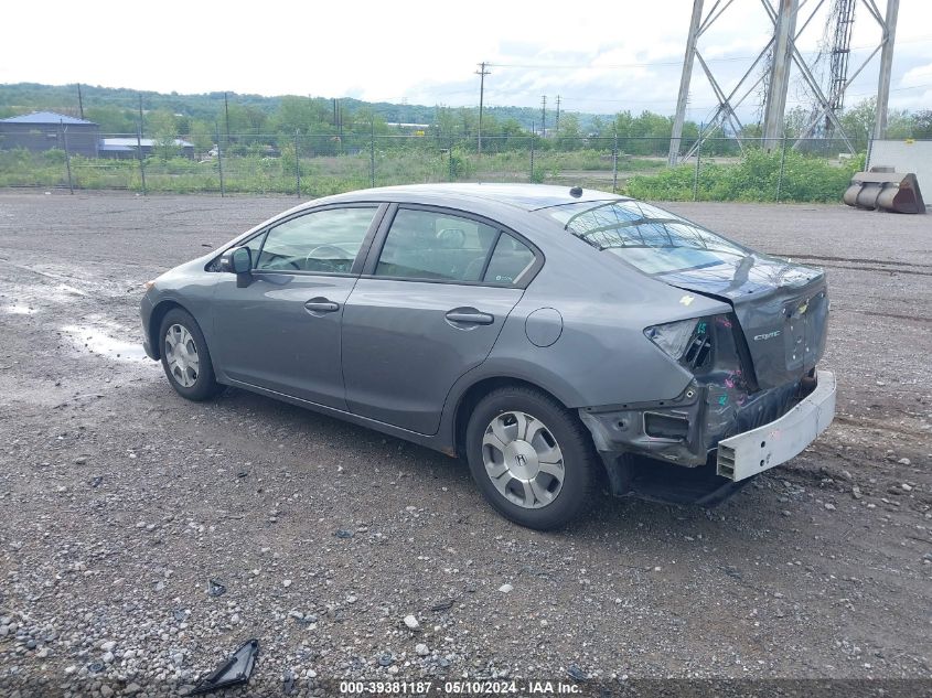 2012 Honda Civic Hybrid VIN: JHMFB4F37CS004664 Lot: 39381187