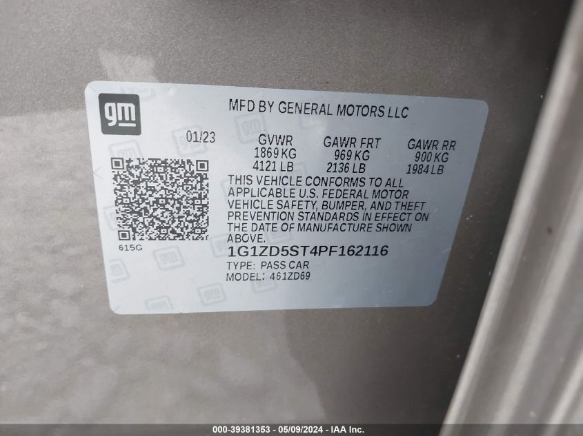 2023 CHEVROLET MALIBU FWD 1LT - 1G1ZD5ST4PF162116