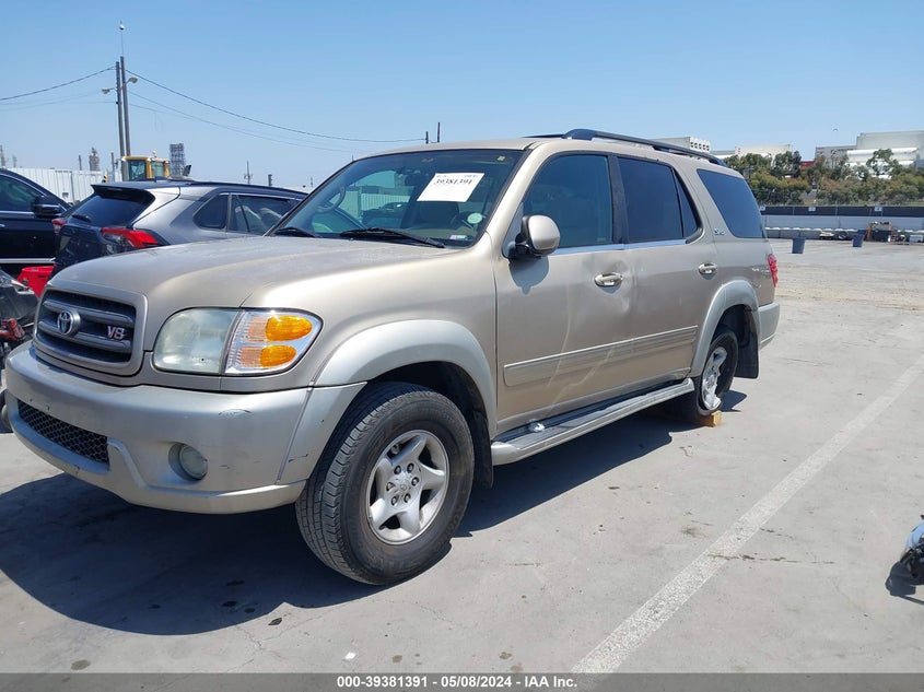 2002 Toyota Sequoia Sr5 V8 VIN: 5TDZT34A82S091554 Lot: 39381391