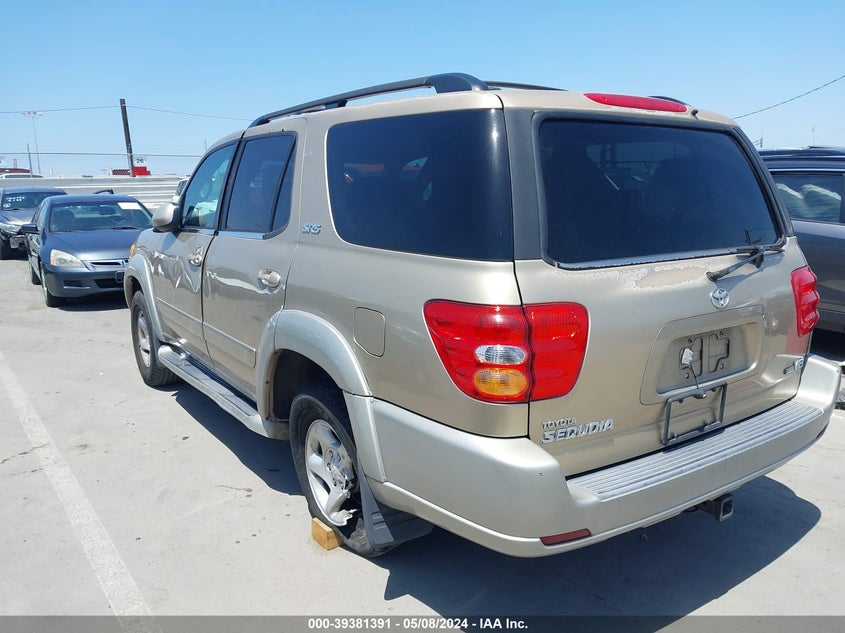 2002 Toyota Sequoia Sr5 V8 VIN: 5TDZT34A82S091554 Lot: 39381391