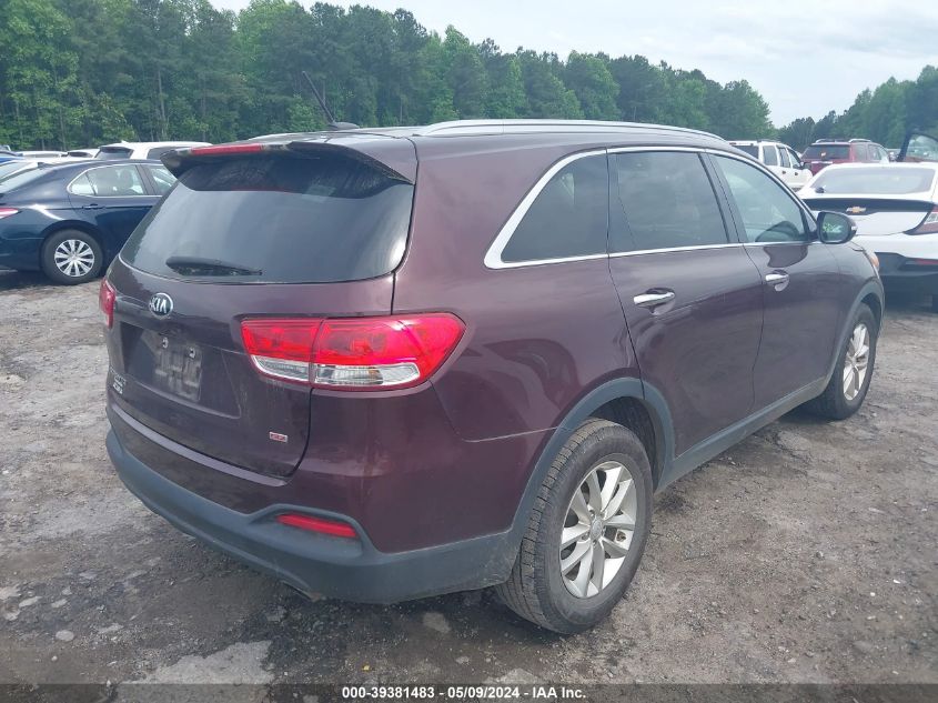 2017 Kia Sorento 2.4L Lx VIN: 5XYPG4A34HG254195 Lot: 39381483