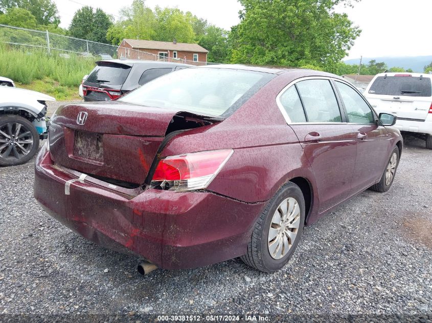 2010 Honda Accord 2.4 Lx VIN: 1HGCP2F31AA149701 Lot: 39381512