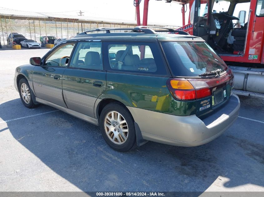 2002 Subaru Outback H6-3.0 L.l. Bean Edition VIN: 4S3BH806X27609188 Lot: 39381600