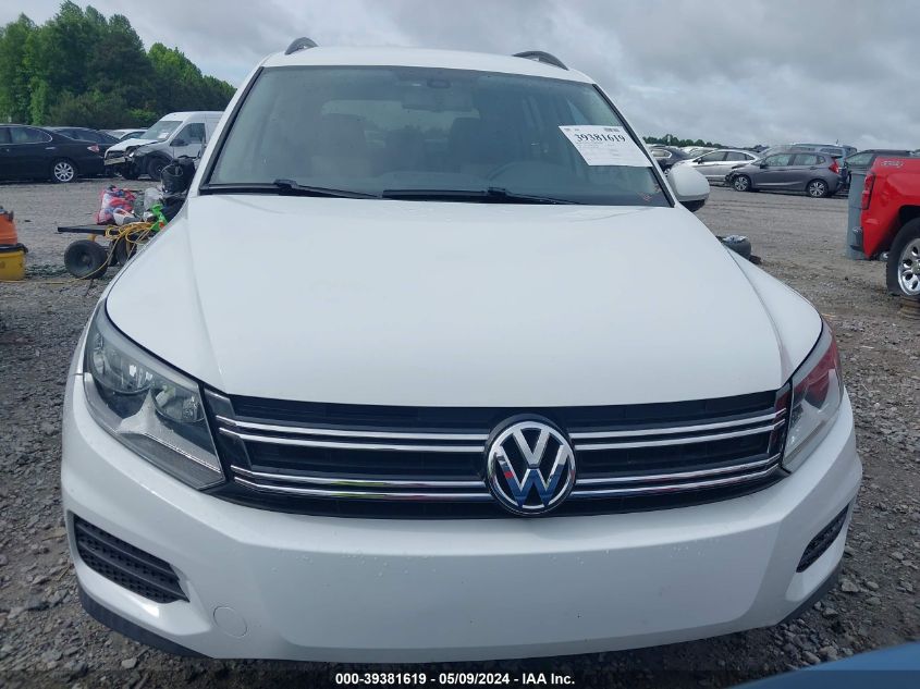 2016 Volkswagen Tiguan S VIN: WVGAV7AX4GW584903 Lot: 39381619