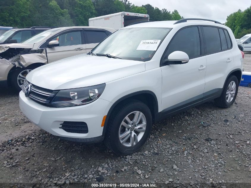 2016 Volkswagen Tiguan S VIN: WVGAV7AX4GW584903 Lot: 39381619