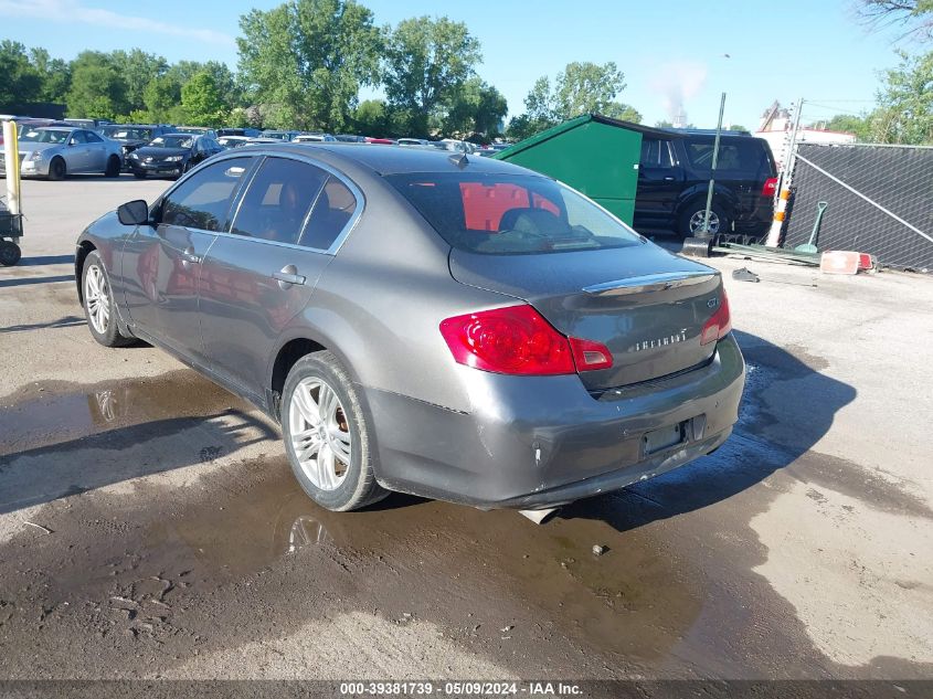 2011 Infiniti G37X VIN: JN1CV6AR5BM406501 Lot: 39381739