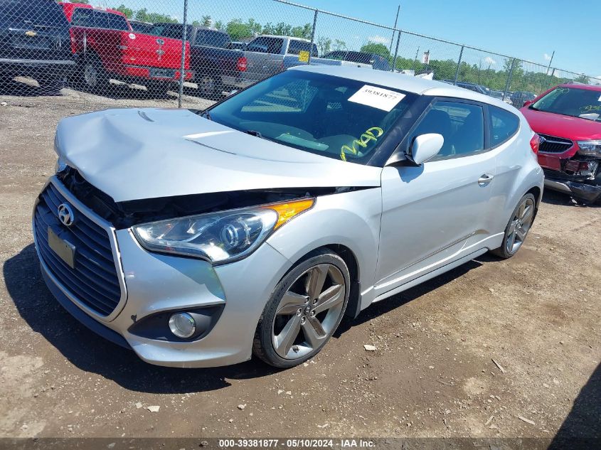 2013 Hyundai Veloster Turbo W/Black VIN: KMHTC6AE2DU161591 Lot: 39381877