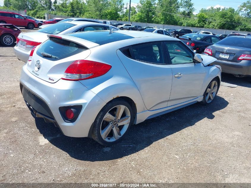 2013 Hyundai Veloster Turbo W/Black VIN: KMHTC6AE2DU161591 Lot: 39381877