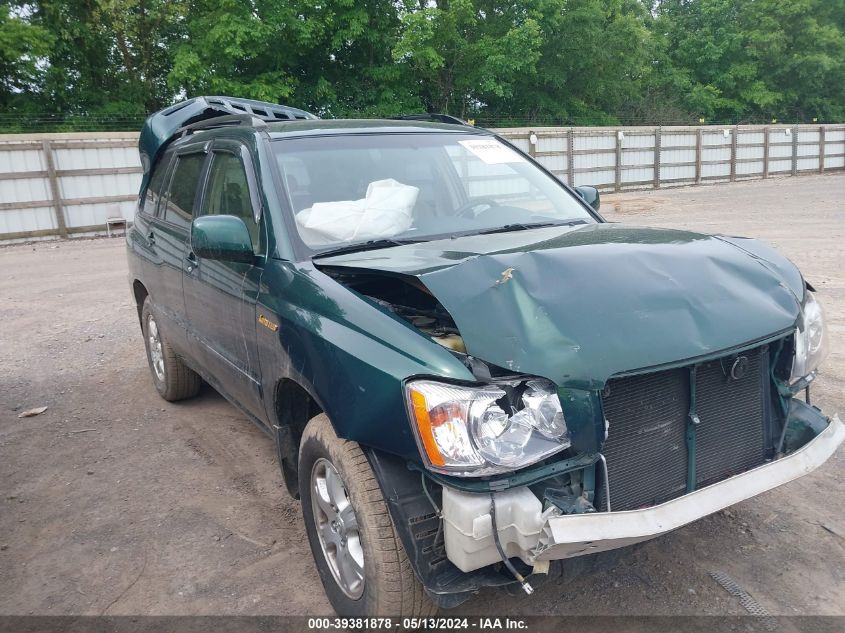 2001 Toyota Highlander V6 VIN: JTEHF21A410040180 Lot: 39381878