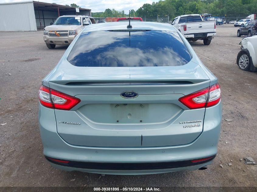 2013 Ford Fusion Hybrid Titanium VIN: 3FA6P0RU5DR355639 Lot: 39381895