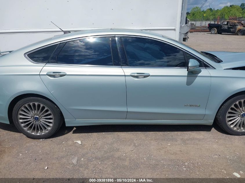 2013 Ford Fusion Hybrid Titanium VIN: 3FA6P0RU5DR355639 Lot: 39381895