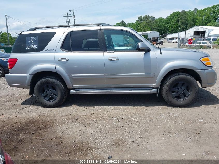 2001 Toyota Sequoia Limited V8 VIN: 5TDBT48A21S004408 Lot: 39381948