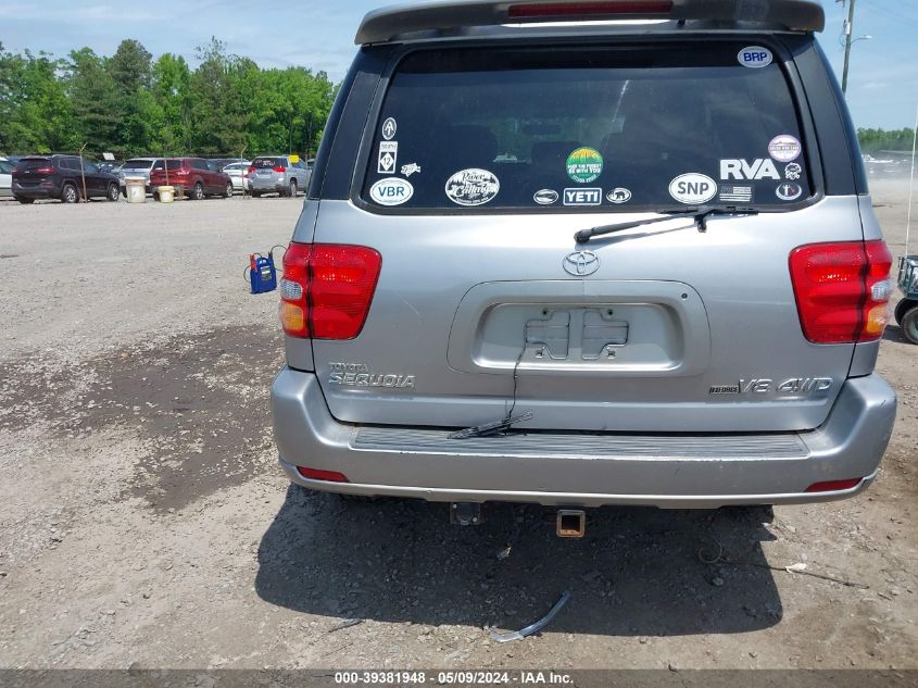 2001 Toyota Sequoia Limited V8 VIN: 5TDBT48A21S004408 Lot: 39381948