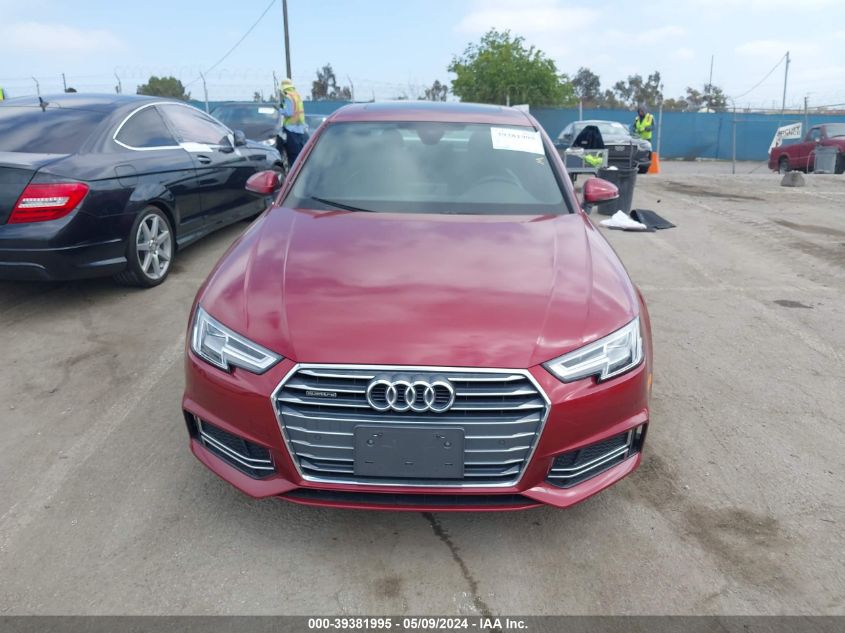 2018 Audi A4 2.0T Premium/2.0T Tech Premium VIN: WAUENAF47JA093812 Lot: 39381995