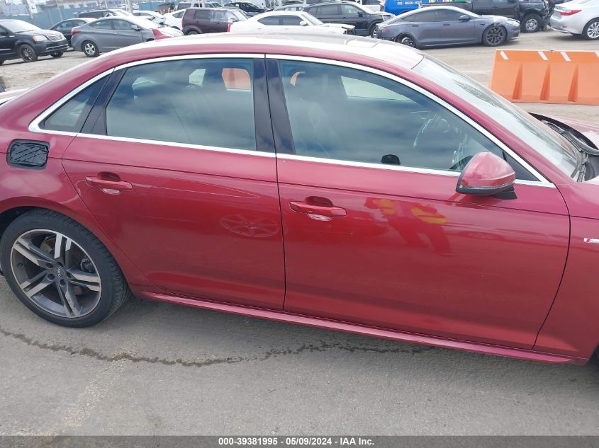 2018 Audi A4 2.0T Premium/2.0T Tech Premium VIN: WAUENAF47JA093812 Lot: 39381995