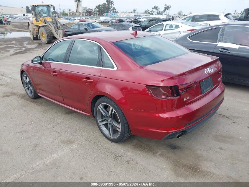 2018 Audi A4 2.0T Premium/2.0T Tech Premium VIN: WAUENAF47JA093812 Lot: 39381995