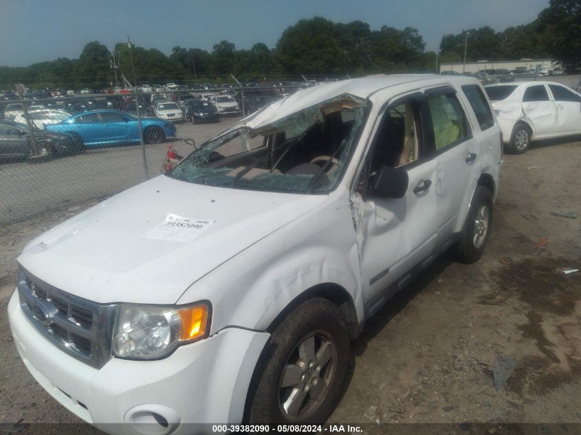 2008 Ford Escape Xls/Xls Manual VIN: 1FMCU02Z78KB40894 Lot: 39382090