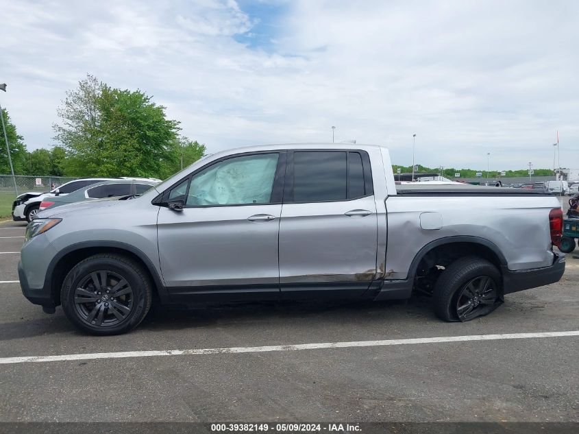 2018 HONDA RIDGELINE SPORT - 5FPYK3F16JB006670