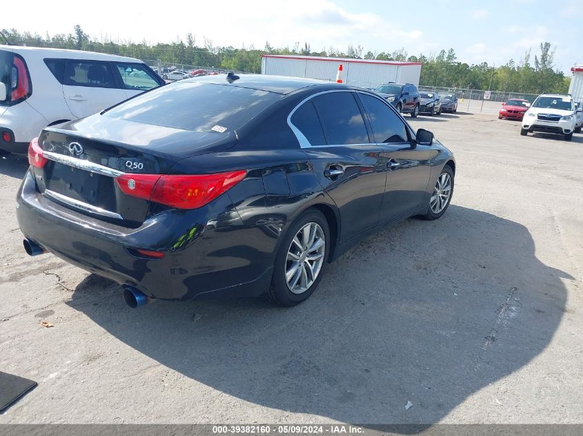 2014 Infiniti Q50 Premium VIN: JN1BV7AR9EM707374 Lot: 39382160