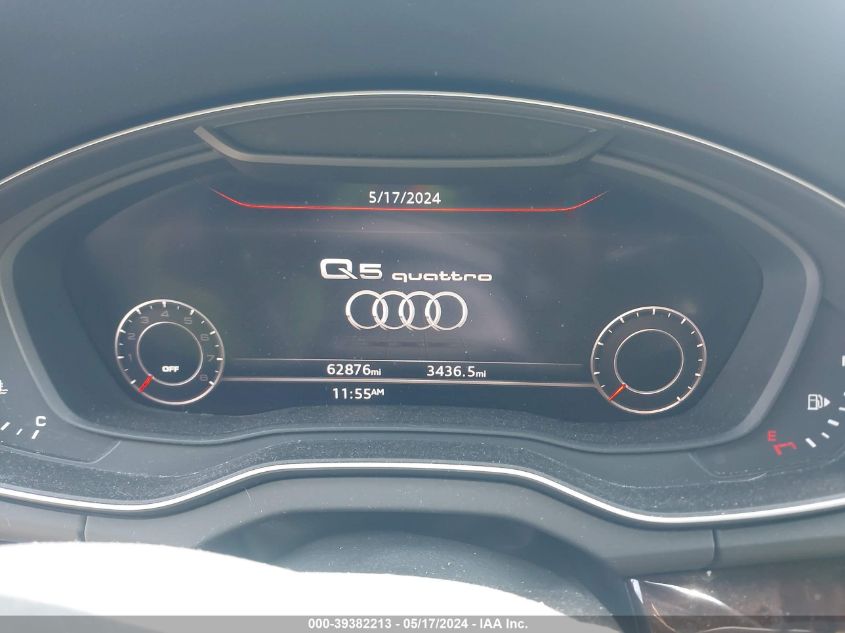 2019 Audi Q5 45 Premium VIN: WA1BNAFY4K2022422 Lot: 39382213