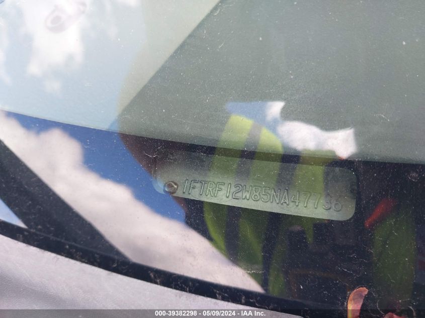 2005 Ford F-150 Stx/Xl/Xlt VIN: 1FTRF12W85NA47736 Lot: 39382298