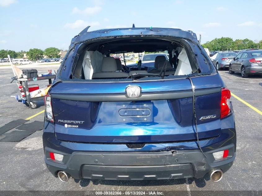 2023 Honda Passport Awd Ex-L VIN: 5FNYF8H58PB007497 Lot: 39382366