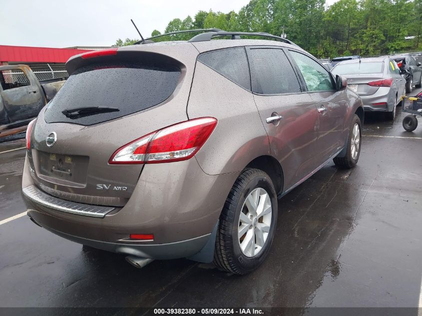 2011 Nissan Murano Sv VIN: JN8AZ1MW5BW187223 Lot: 39382380