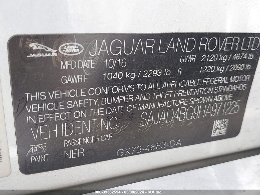 2017 JAGUAR XE PREMIUM - SAJAD4BG9HA971225