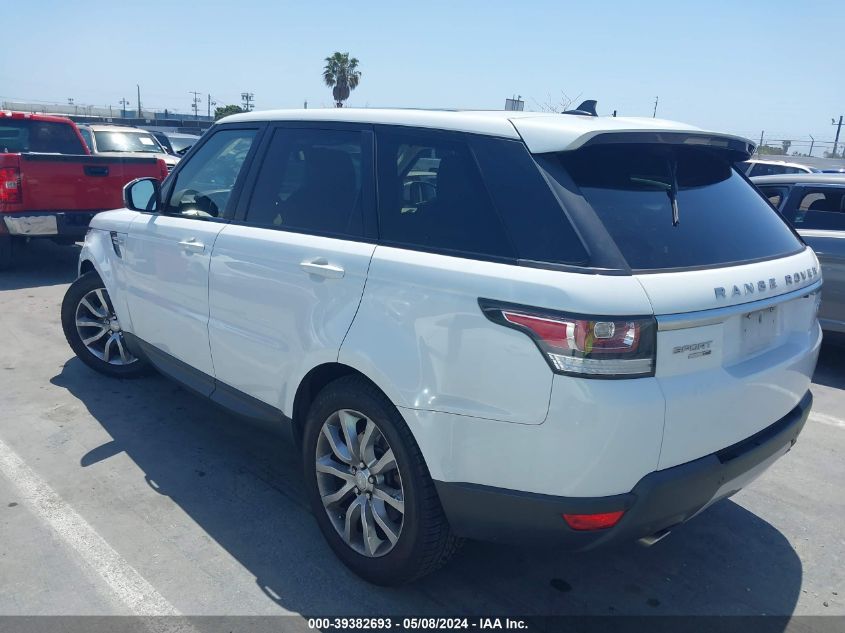 2016 Land Rover Range Rover Sport 3.0L V6 Supercharged Hse VIN: SALWR2PF7GA599675 Lot: 39382693